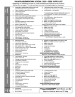 2019-20 School Supply List